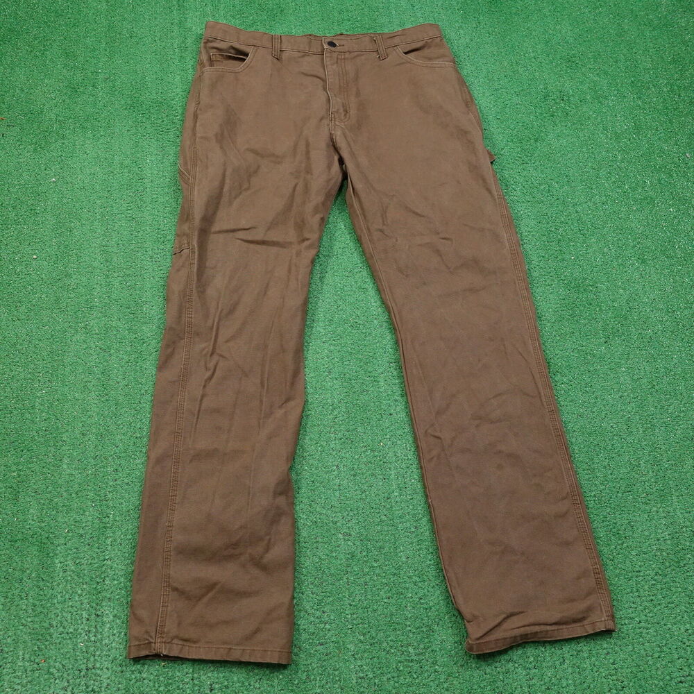 DICKIES DUCK CANVAS BROWN WORK CARPENTER PANTS MENS SZ 36X34